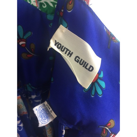 Womens Maxi Dress Size 5 Floral Halter Color Block Long VTG Youth guild - Picture 6 of 8